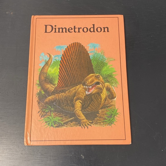 Vintage Rourke Dinosaur Library Books Orange Pink Lavender Decorative Bookshelf - Picture 12 of 16